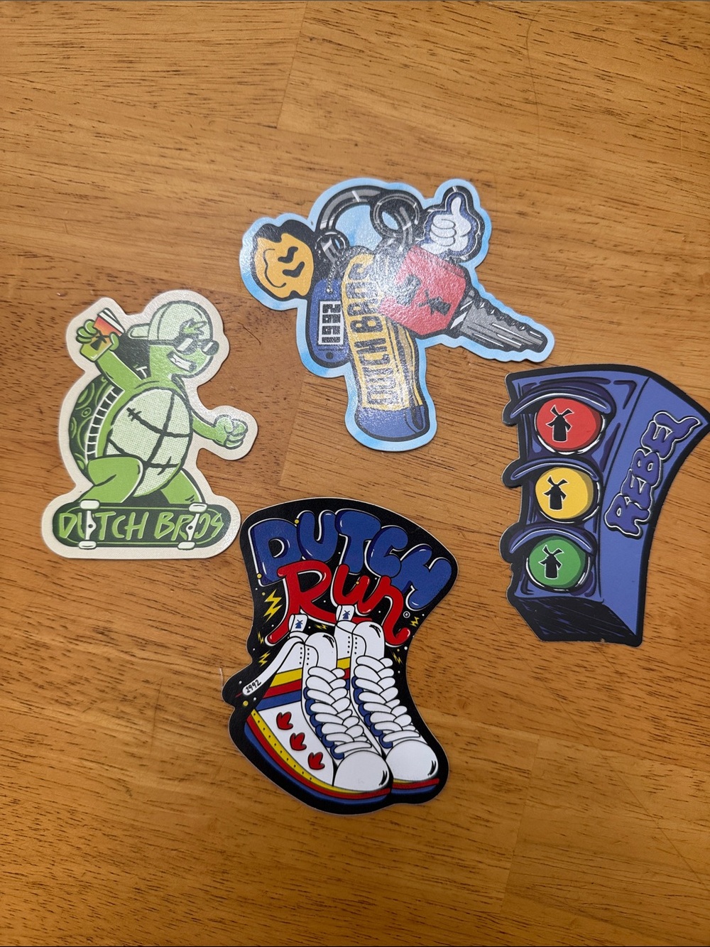 Dutch Bros Multi-Color Sticker Pack - Green, Blue, Red, Yellow, Black